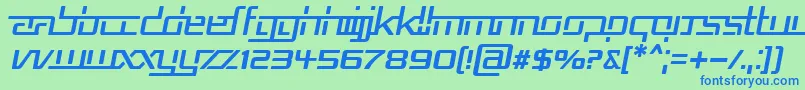 RepublikaVItalic Font – Blue Fonts on Green Background