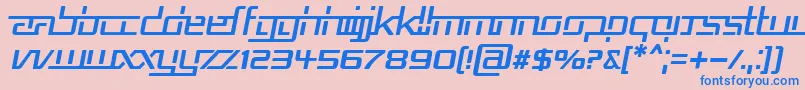 RepublikaVItalic-Schriftart – Blaue Schriften auf rosa Hintergrund
