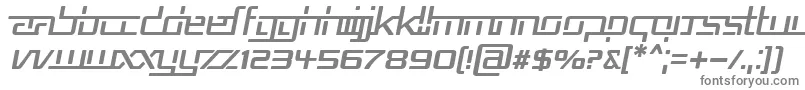 RepublikaVItalic-fontti – harmaat kirjasimet valkoisella taustalla