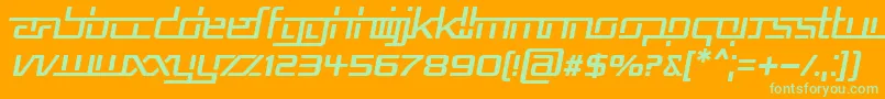 RepublikaVItalic Font – Green Fonts on Orange Background