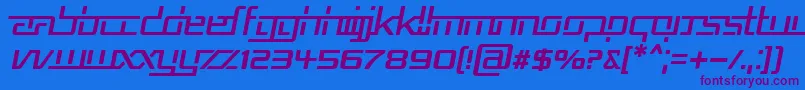 RepublikaVItalic Font – Purple Fonts on Blue Background