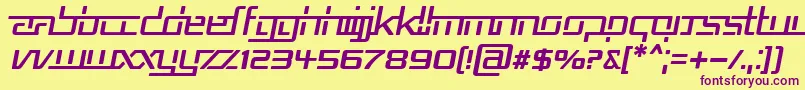RepublikaVItalic Font – Purple Fonts on Yellow Background