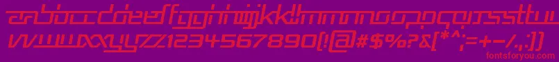 RepublikaVItalic Font – Red Fonts on Purple Background