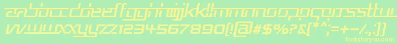 RepublikaVItalic Font – Yellow Fonts on Green Background