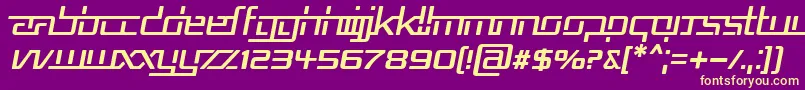 RepublikaVItalic Font – Yellow Fonts on Purple Background