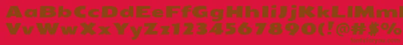 フォントSeymouroneRegular – 赤い背景に茶色の文字