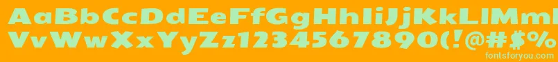SeymouroneRegular-fontti – vihreät fontit oranssilla taustalla