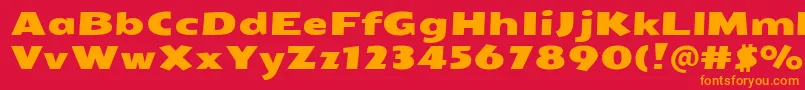 フォントSeymouroneRegular – 赤い背景にオレンジの文字