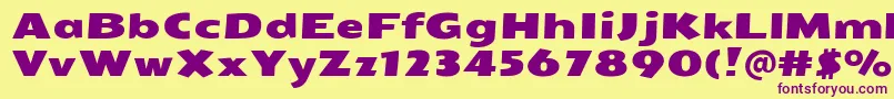 SeymouroneRegular Font – Purple Fonts on Yellow Background