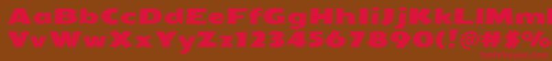フォントSeymouroneRegular – 赤い文字が茶色の背景にあります。