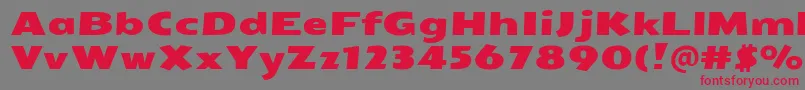 SeymouroneRegular-Schriftart – Rote Schriften auf grauem Hintergrund