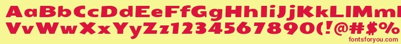 SeymouroneRegular Font – Red Fonts on Yellow Background
