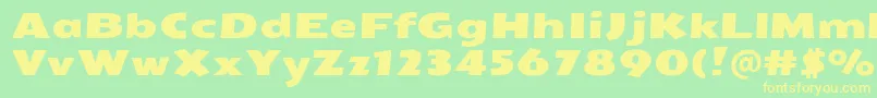 フォントSeymouroneRegular – 黄色の文字が緑の背景にあります