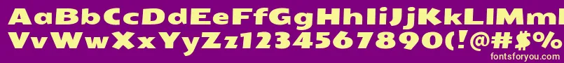 SeymouroneRegular Font – Yellow Fonts on Purple Background