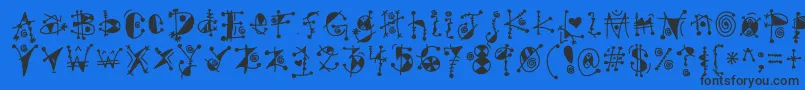 GypsyKandy-Schriftart – Schwarze Schriften auf blauem Hintergrund