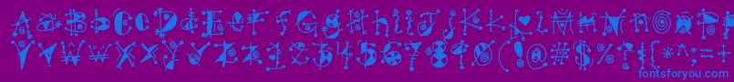 GypsyKandy Font – Blue Fonts on Purple Background