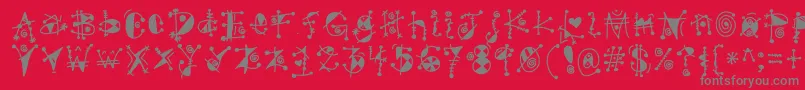 フォントGypsyKandy – 赤い背景に灰色の文字
