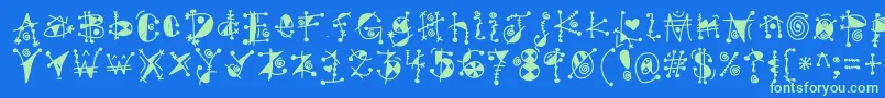 GypsyKandy Font – Green Fonts on Blue Background