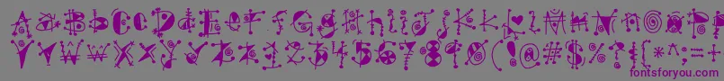 GypsyKandy-fontti – violetit fontit harmaalla taustalla