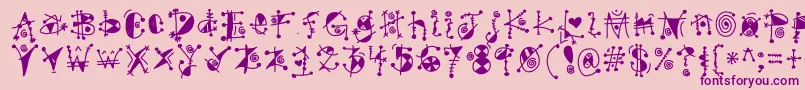 GypsyKandy-Schriftart – Violette Schriften auf rosa Hintergrund