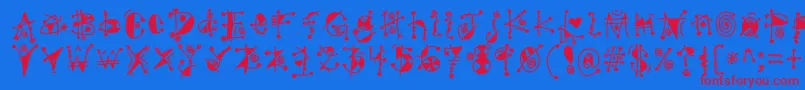 GypsyKandy Font – Red Fonts on Blue Background