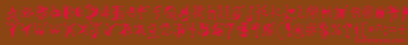 GypsyKandy-Schriftart – Rote Schriften auf braunem Hintergrund