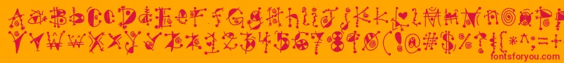 GypsyKandy Font – Red Fonts on Orange Background