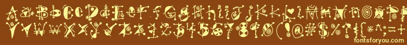 GypsyKandy-Schriftart – Gelbe Schriften auf braunem Hintergrund