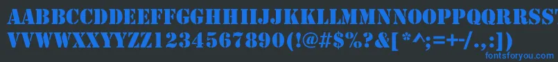 Larchmere Font – Blue Fonts on Black Background