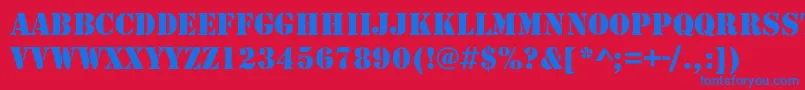 Larchmere Font – Blue Fonts on Red Background