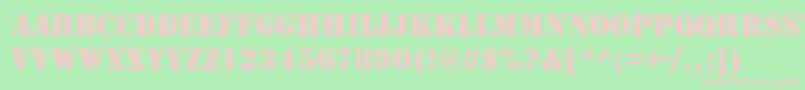 フォントLarchmere – 緑の背景にピンクのフォント