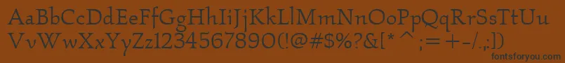 KallosItcBook Font – Black Fonts on Brown Background