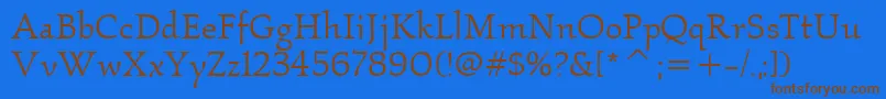 KallosItcBook Font – Brown Fonts on Blue Background