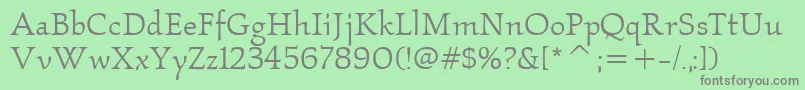 KallosItcBook Font – Gray Fonts on Green Background