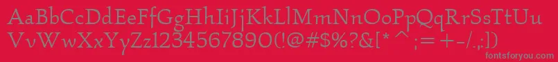 fuente KallosItcBook – Fuentes Grises Sobre Fondo Rojo