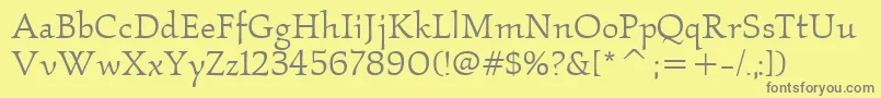 フォントKallosItcBook – 黄色の背景に灰色の文字