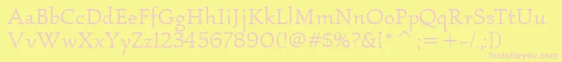 KallosItcBook Font – Pink Fonts on Yellow Background