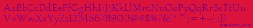 Шрифт KallosItcBook – фиолетовые шрифты на красном фоне