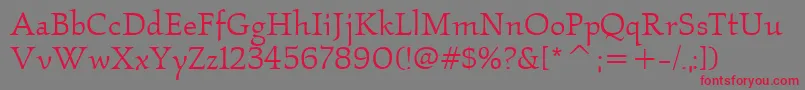 fuente KallosItcBook – Fuentes Rojas Sobre Fondo Gris