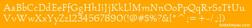 KallosItcBook Font – White Fonts on Orange Background