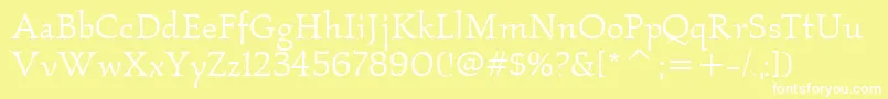 KallosItcBook Font – White Fonts on Yellow Background