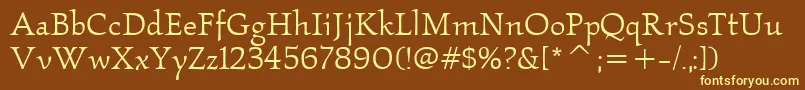 KallosItcBook Font – Yellow Fonts on Brown Background