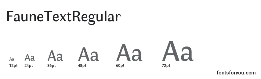 Größen der Schriftart FauneTextRegular (79201)