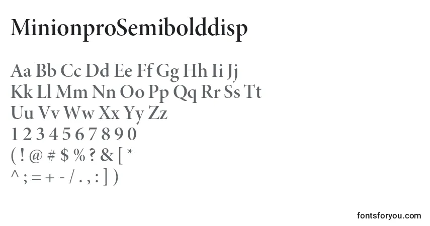 Шрифт MinionproSemibolddisp – алфавит, цифры, специальные символы