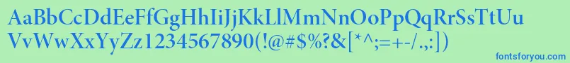 MinionproSemibolddisp Font – Blue Fonts on Green Background