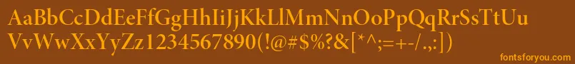 MinionproSemibolddisp Font – Orange Fonts on Brown Background