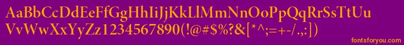 MinionproSemibolddisp Font – Orange Fonts on Purple Background