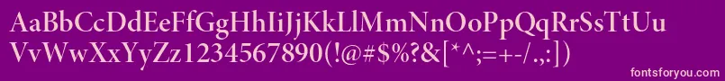 MinionproSemibolddisp Font – Pink Fonts on Purple Background