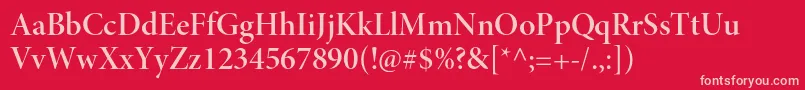 MinionproSemibolddisp Font – Pink Fonts on Red Background