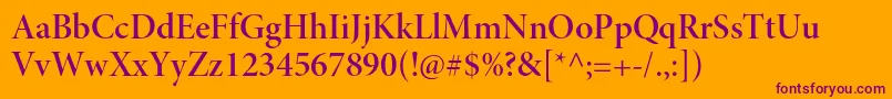 MinionproSemibolddisp Font – Purple Fonts on Orange Background